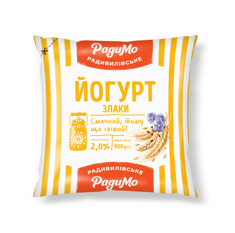 Йогурт РАДИМО "Злаки" п/е, 2,0% жиру, 400г